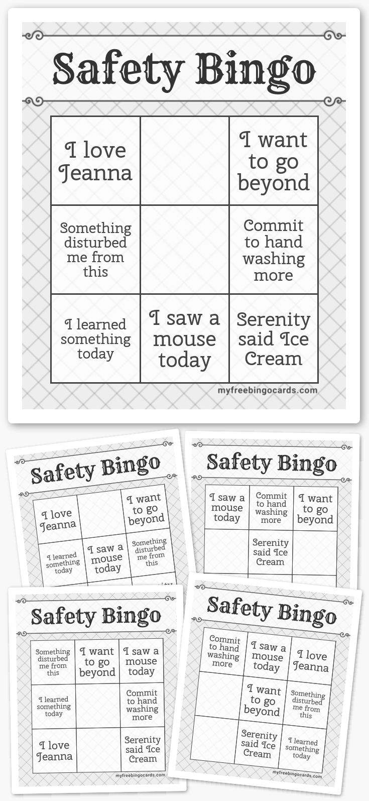 Virtual Safety Bingo