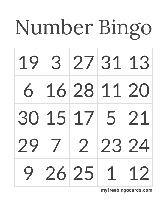 Number Bingo