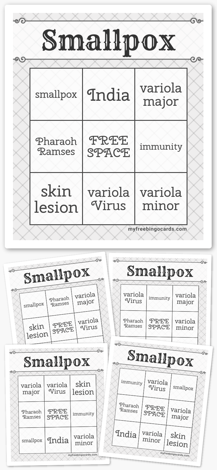 Virtual Smallpox Bingo