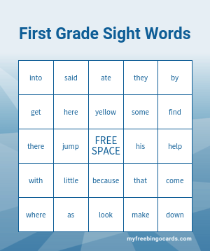 First Grade Sight Word Bingo Printable