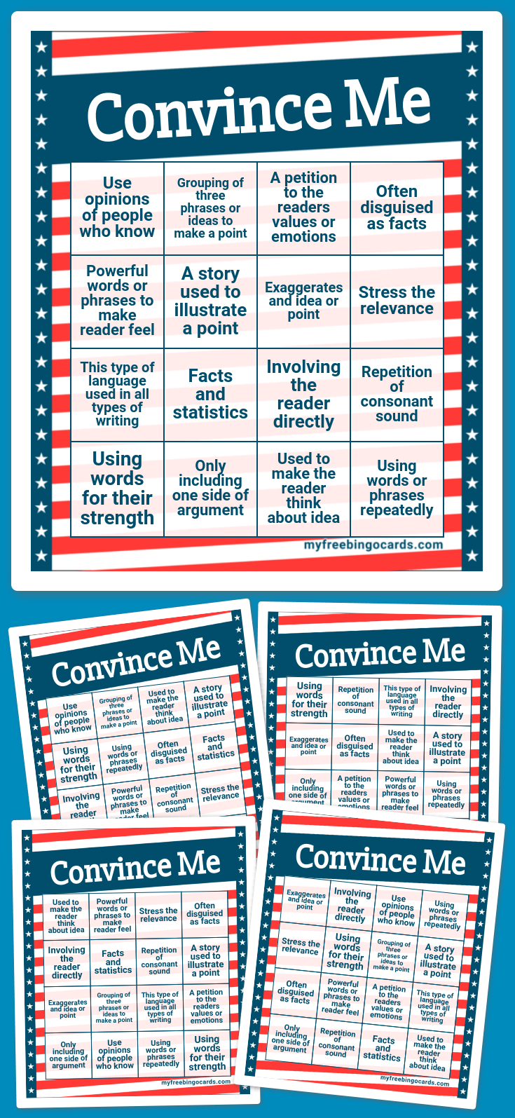 Virtual Convince Me Bingo