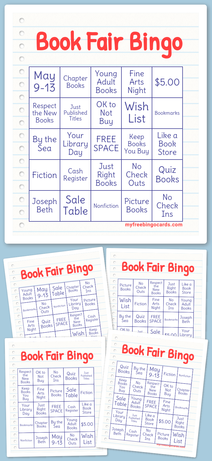 Virtual Book Fair Bingo