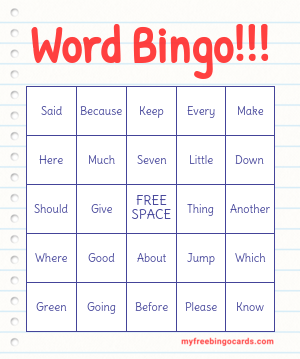 Print 100+ Word Bingo!!! Cards