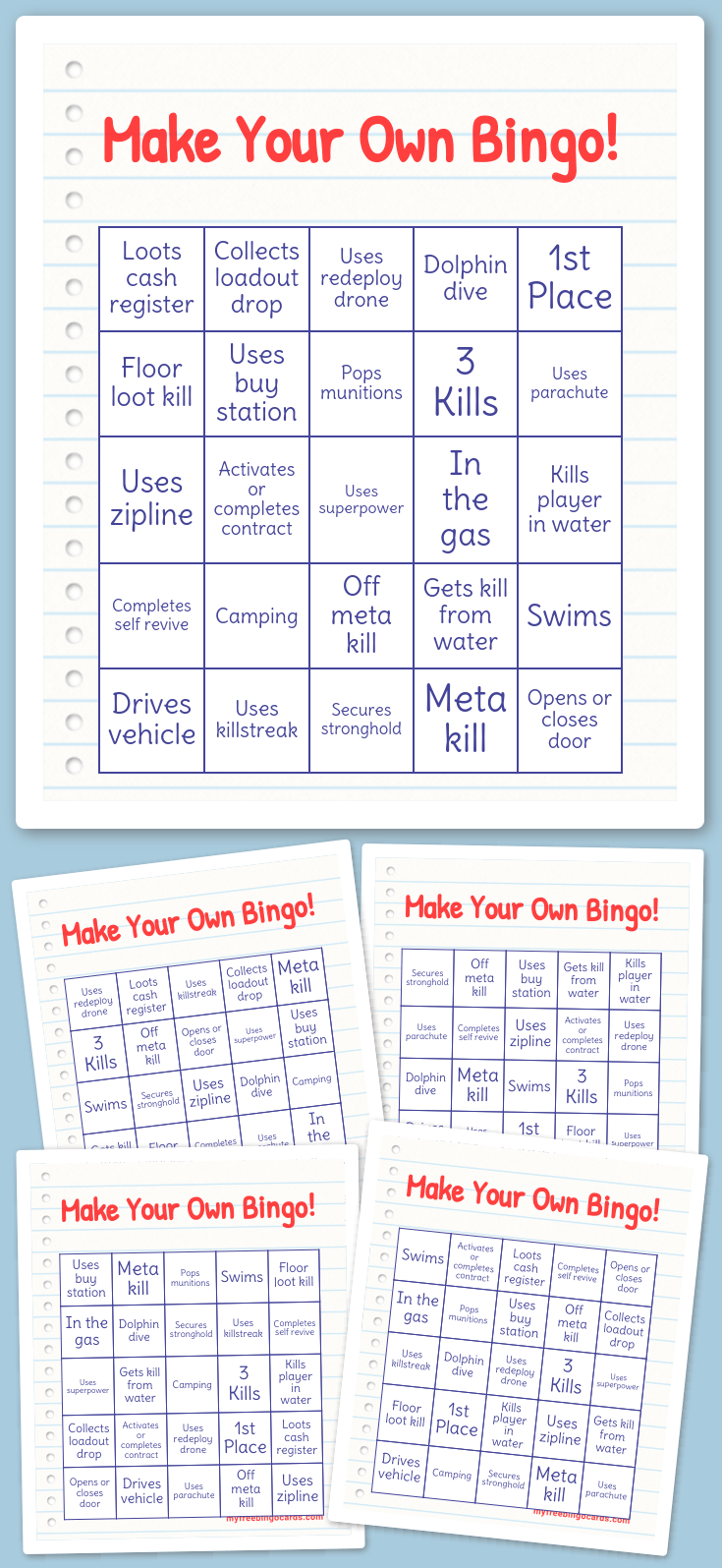 Virtual Make Your Own Bingo!