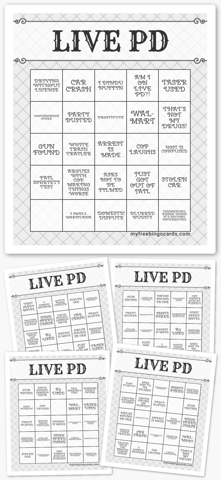 Virtual LIVE PD BINGO