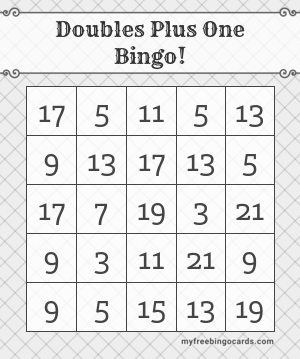 Doubles Plus One Bingo!