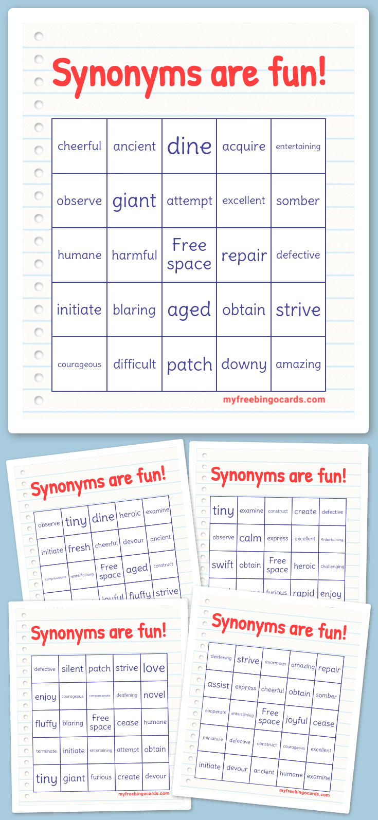 Virtual Synonyms are fun! Bingo