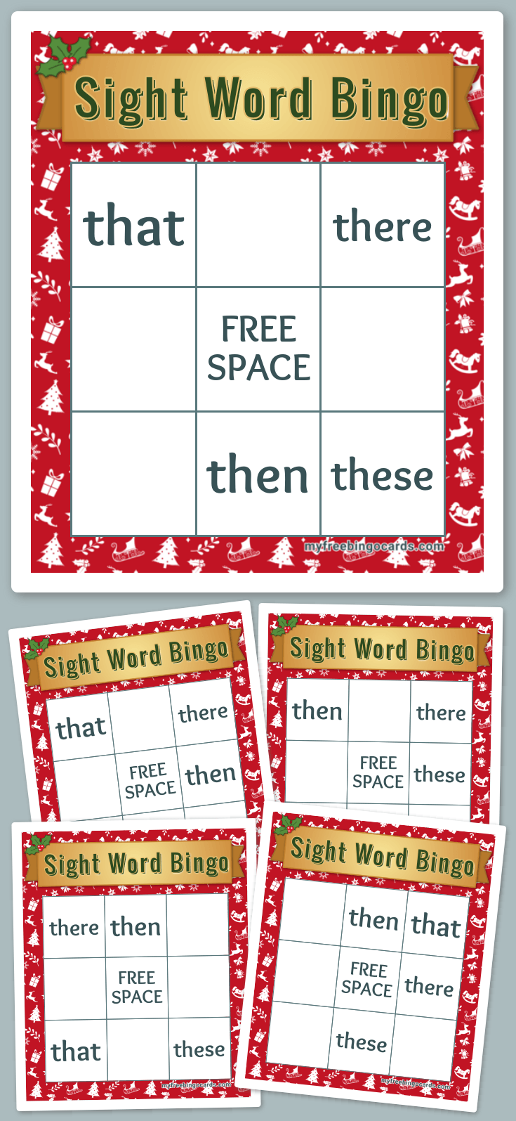 Virtual Sight Word Bingo