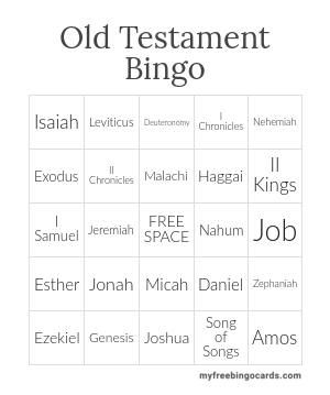 Print 100+ Old Testament Bingo Cards