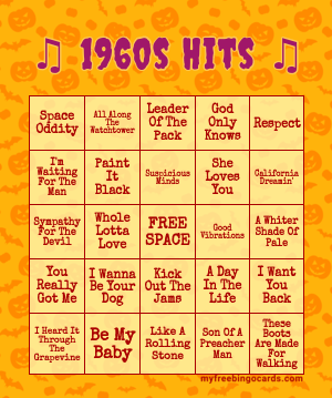1960s Hits ♫ Bingo