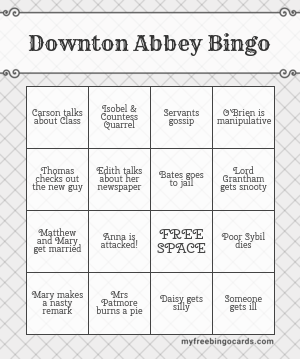 Downton Abbey Bingo