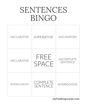 PRINT 100+ SENTENCES BINGO CARDS