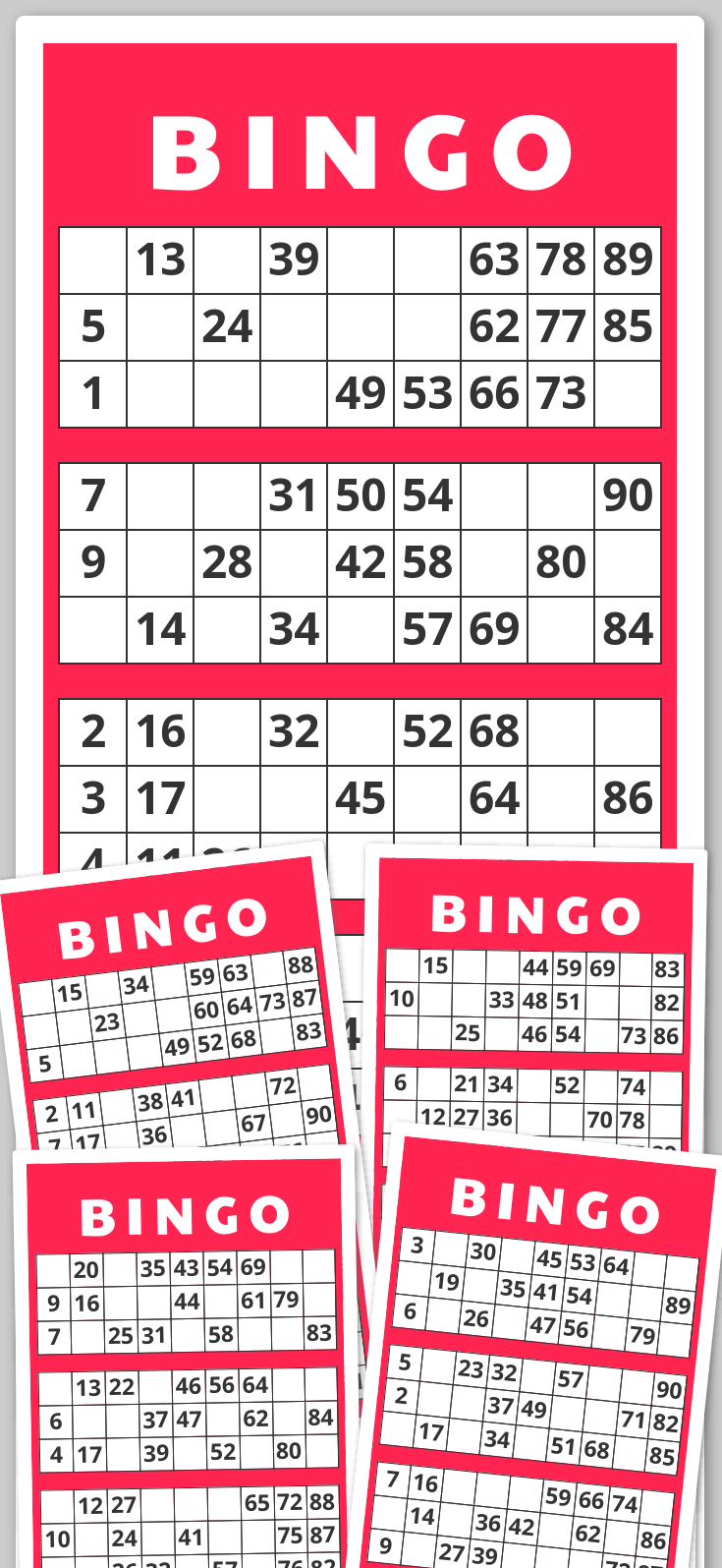 Virtual 1-90 Number Bingo
