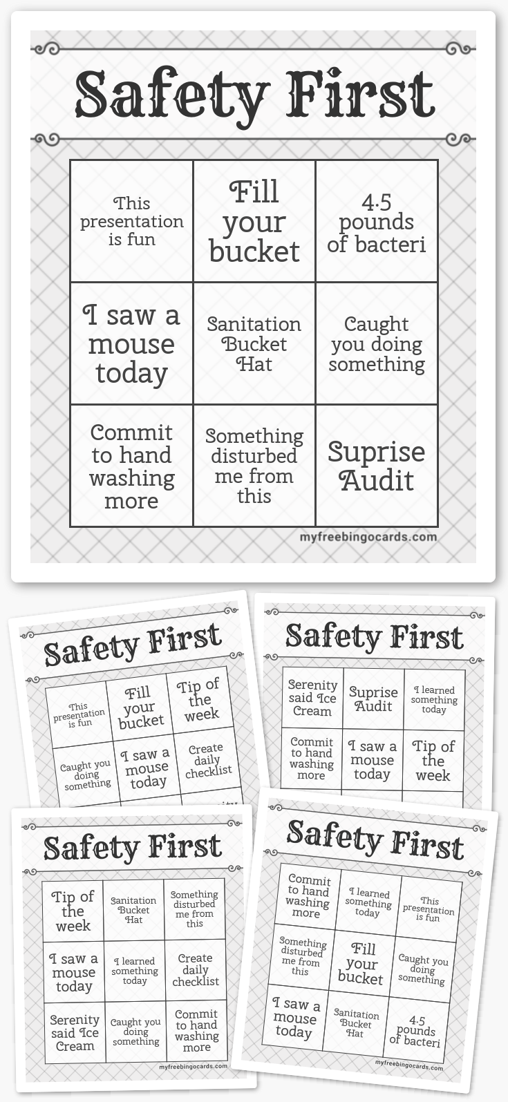 Virtual Safety First Bingo
