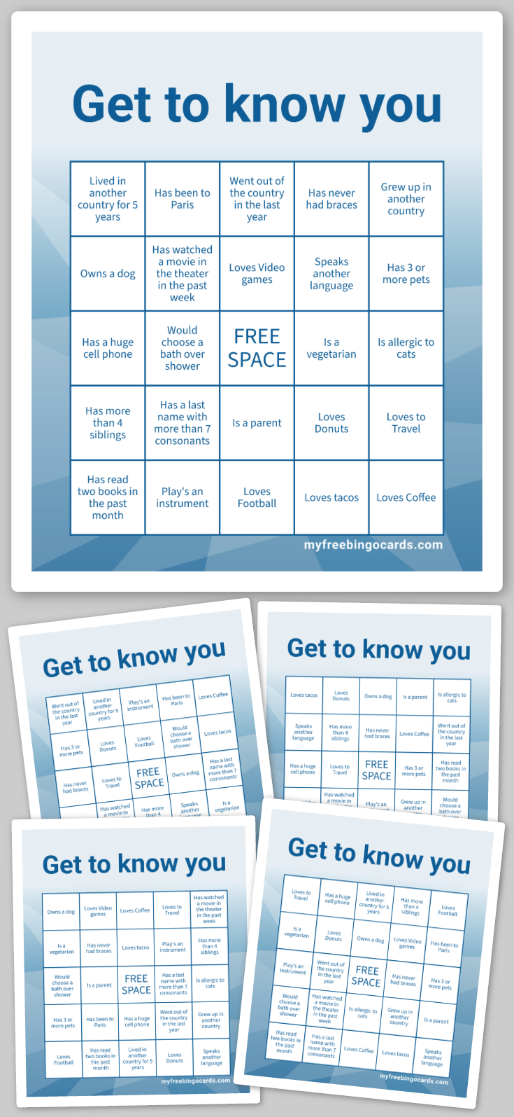 Virtual Get to know you Bingo