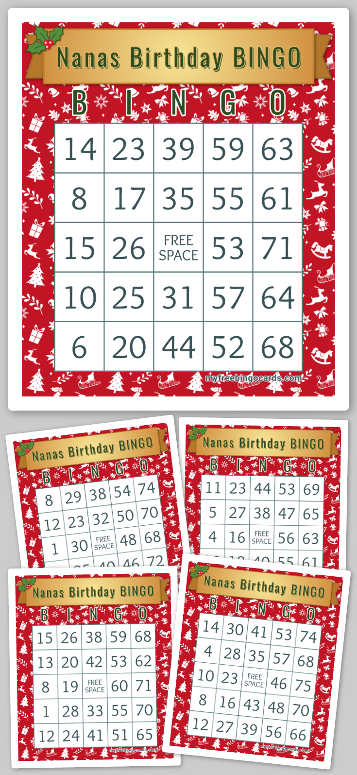 Virtual Nanas Birthday BINGO