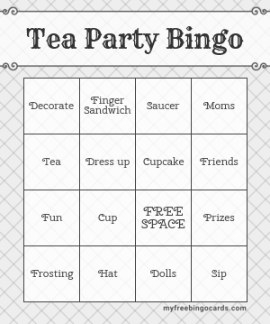 Tea Party Bingo