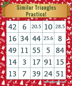 Print 100+ Similar Triangles Practice! Bingo Cards