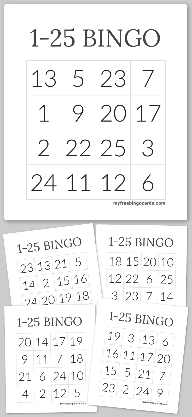 Virtual 1-25 BINGO