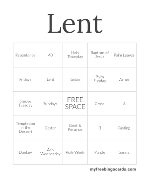 Lent Bingo