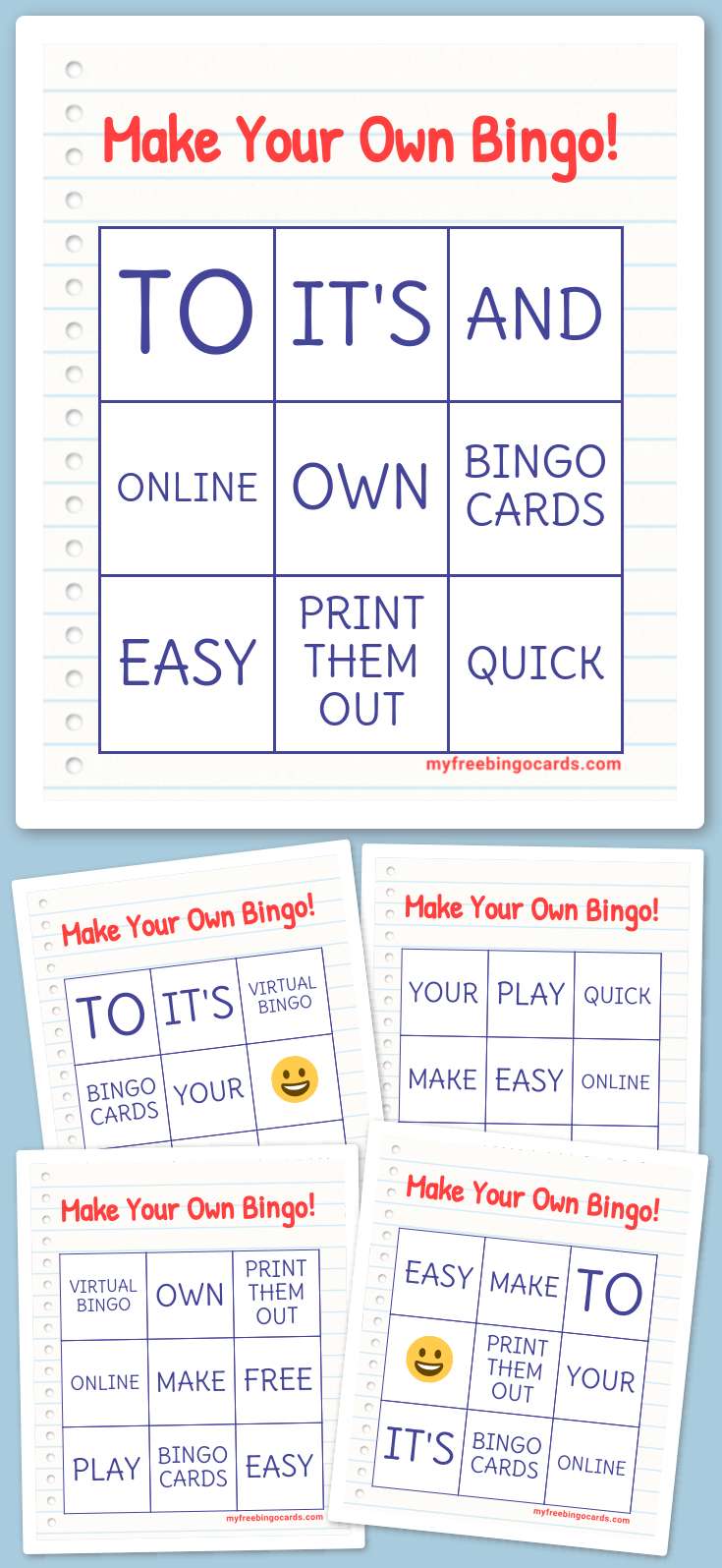 Virtual Make Your Own Bingo!