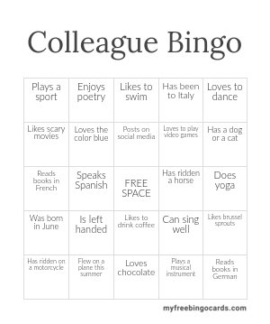 Colleague Bingo