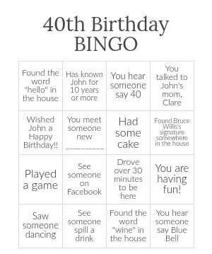 Edit bingo cards