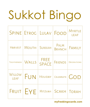 Sukkot Bingo