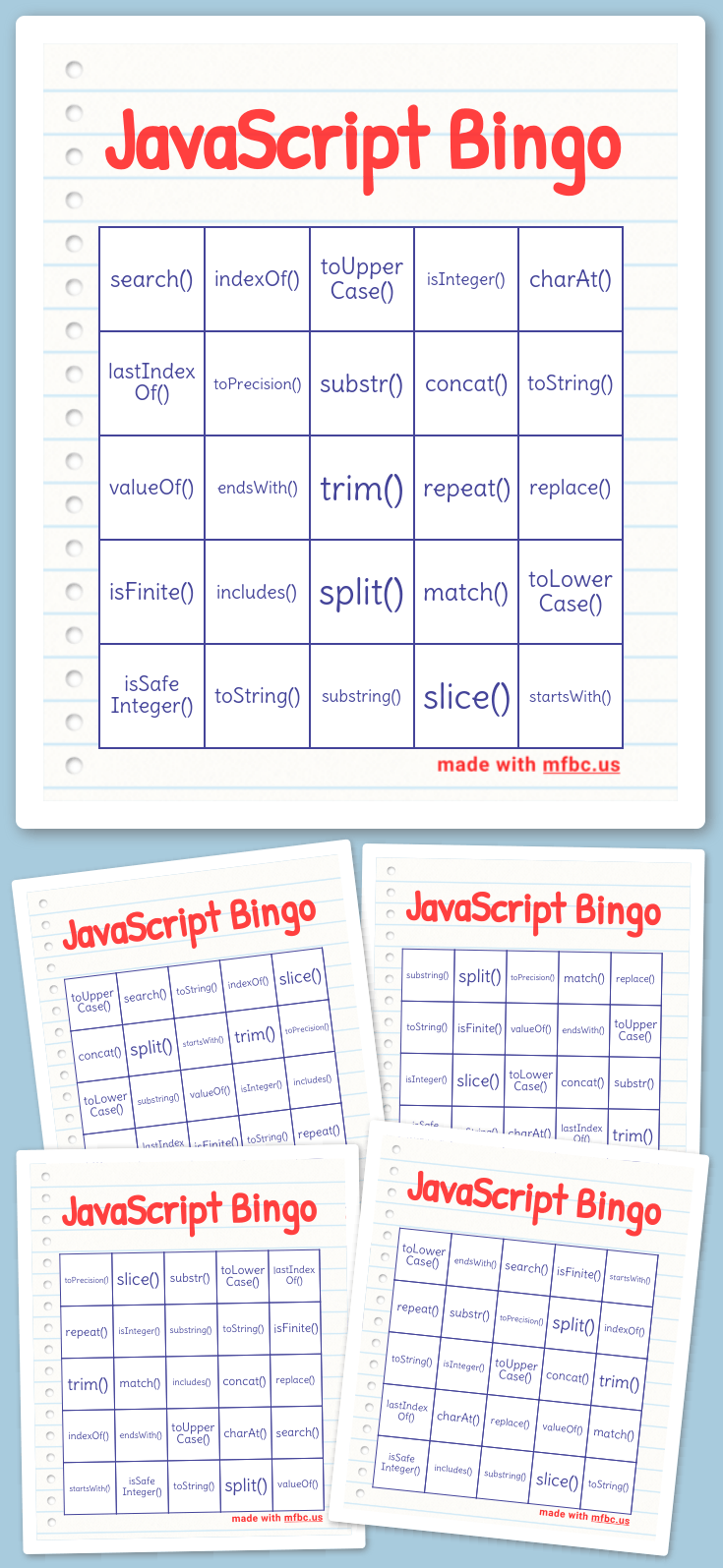 Virtual JavaScript Bingo
