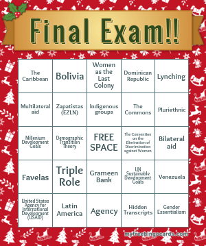 Final Exam!! Bingo