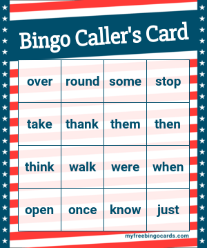 Print 100+ Bingo Caller's Card Cards