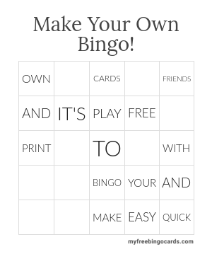 Make Your Own Bingo!