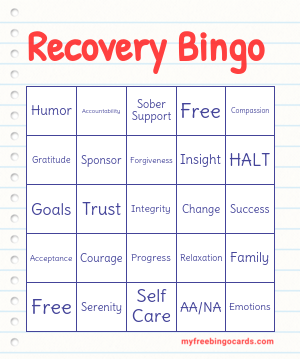 Recovery Bingo