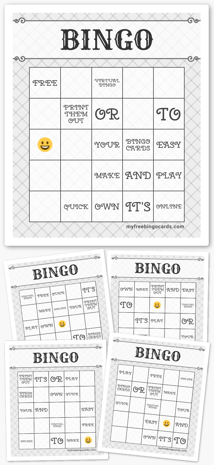 Virtual virtual bingo card