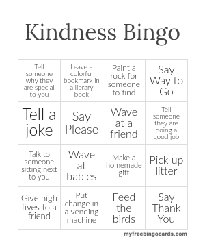 Kindness Bingo