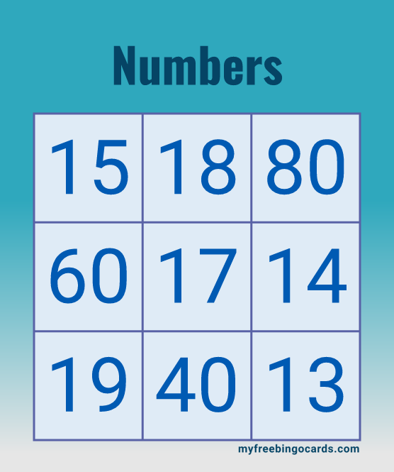 Numbers Bingo