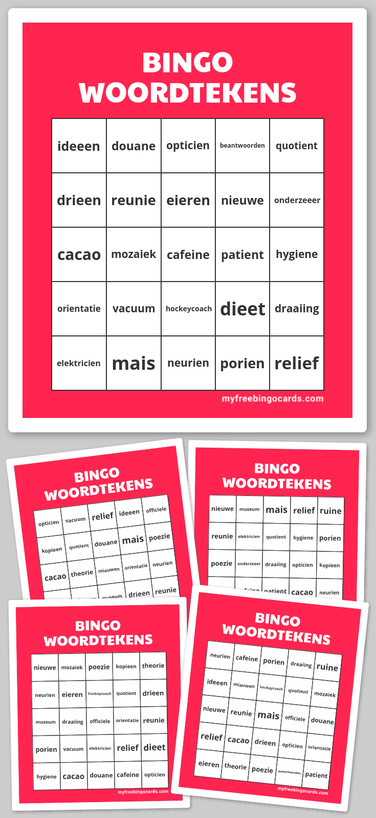 Virtual BINGO WOORDTEKENS