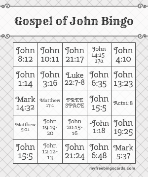 Gospel of John Bingo