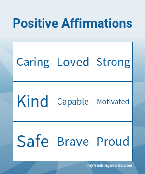 Positive Affirmations Bingo