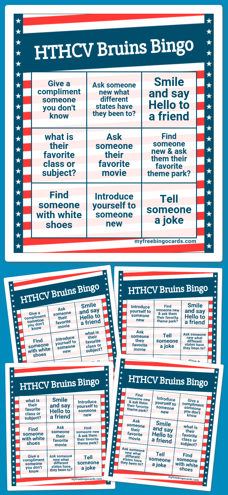 Virtual HTHCV Bruins Bingo