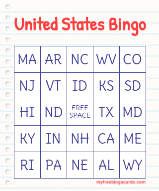 US States Bingo Cards to Download, Print and Customize!🦀 Explore a ...