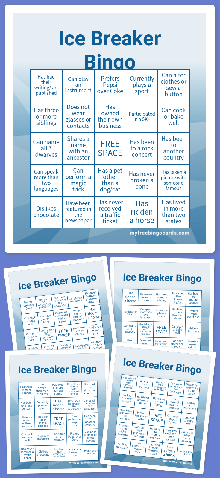 Virtual Ice Breaker Bingo