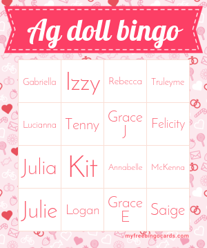 Print 100+ Ag doll bingo Cards