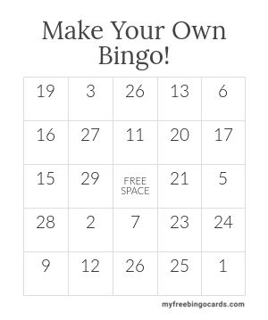 Print 100+ Make Your Own Bingo! Cards