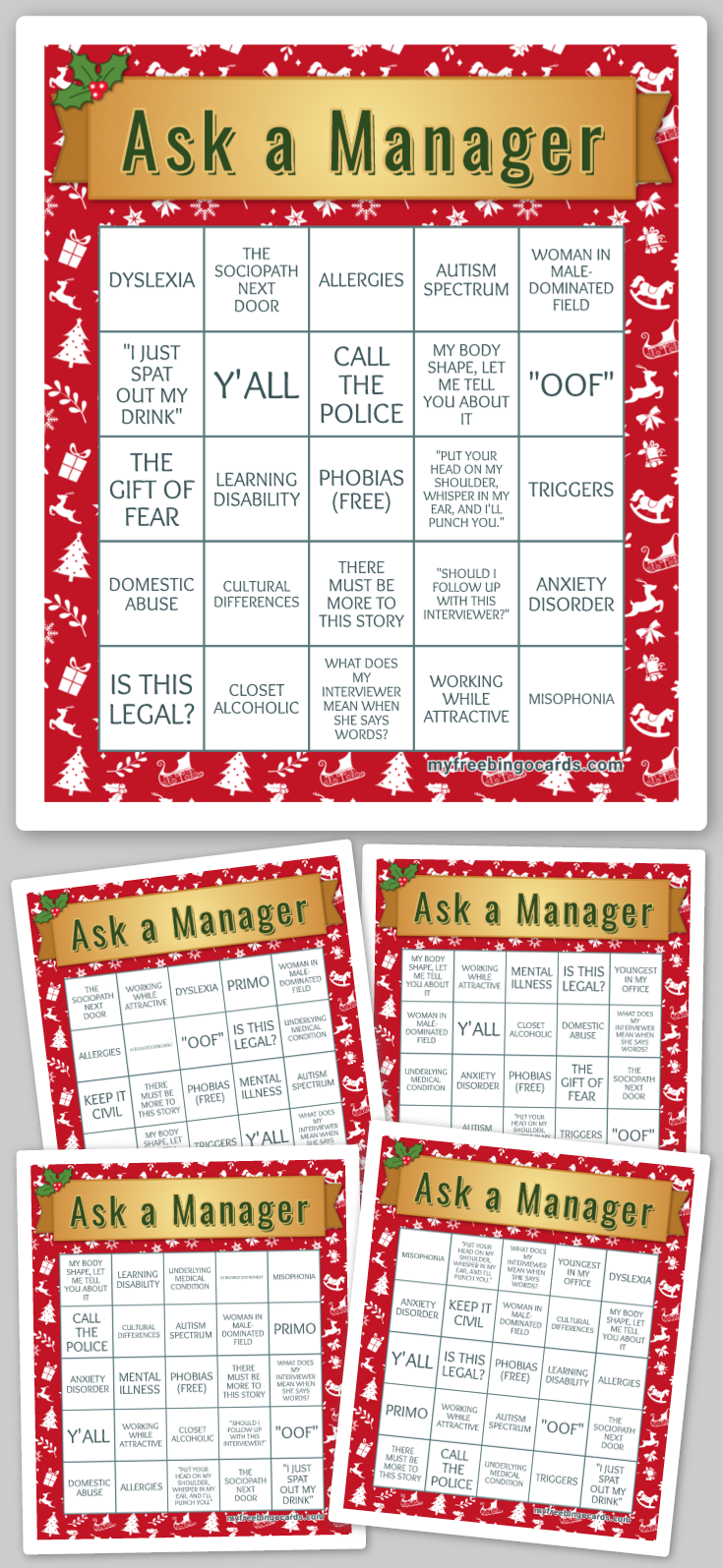 Virtual Ask a Manager Bingo