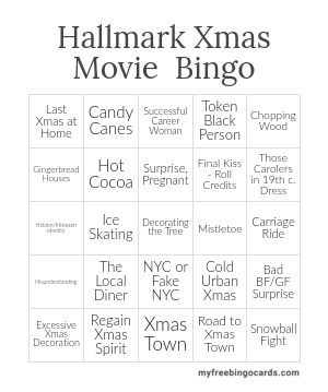 Print 100+ Hallmark Xmas Movie Bingo Cards