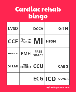 Cardiac rehab bingo