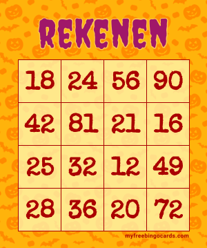 rekenen bingo