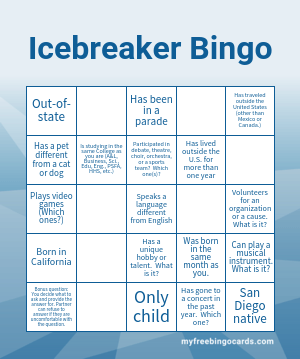 Icebreaker Bingo