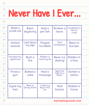 human bingo for teens